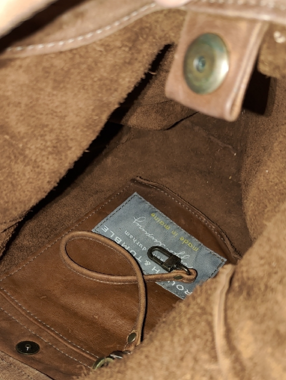 Resellers: Rough & Tumble Brown Leather Minimalist Tote  Shoulder Bag - Women - Picture 5 of 5